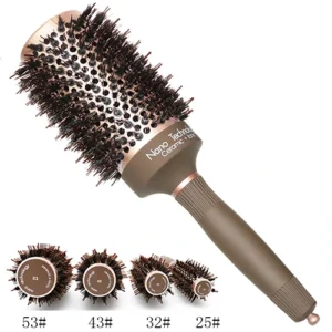 Keramisk hårborste med brun vildsvinsborst