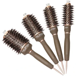 Keramisk hårborste med brun vildsvinsborst