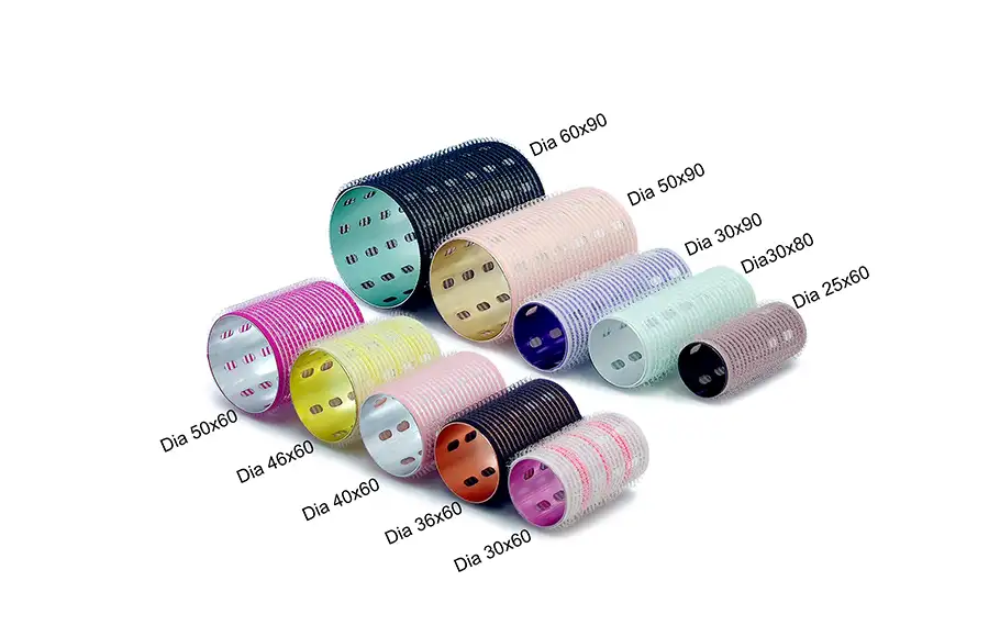 Premium aluminum metal hair rollers, self grip velcro curlers